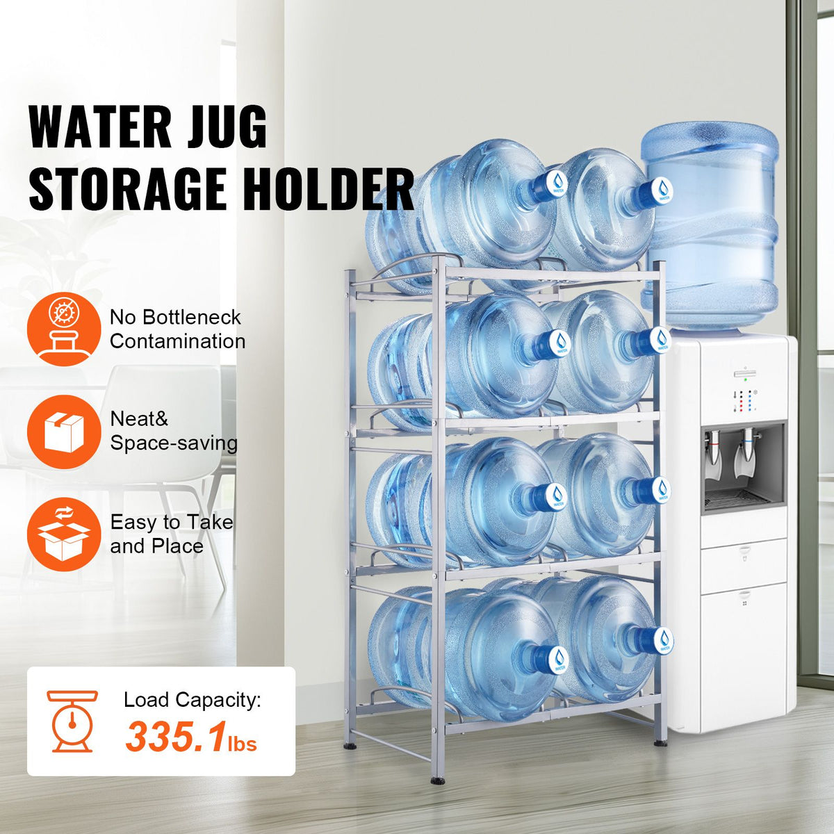 Four-Tier Double-Row Water Jug Organizer