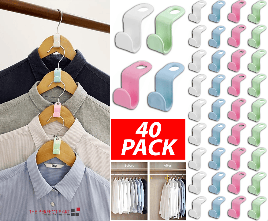 Clothes Hanger Connector Hooks for Space-Saving Closets