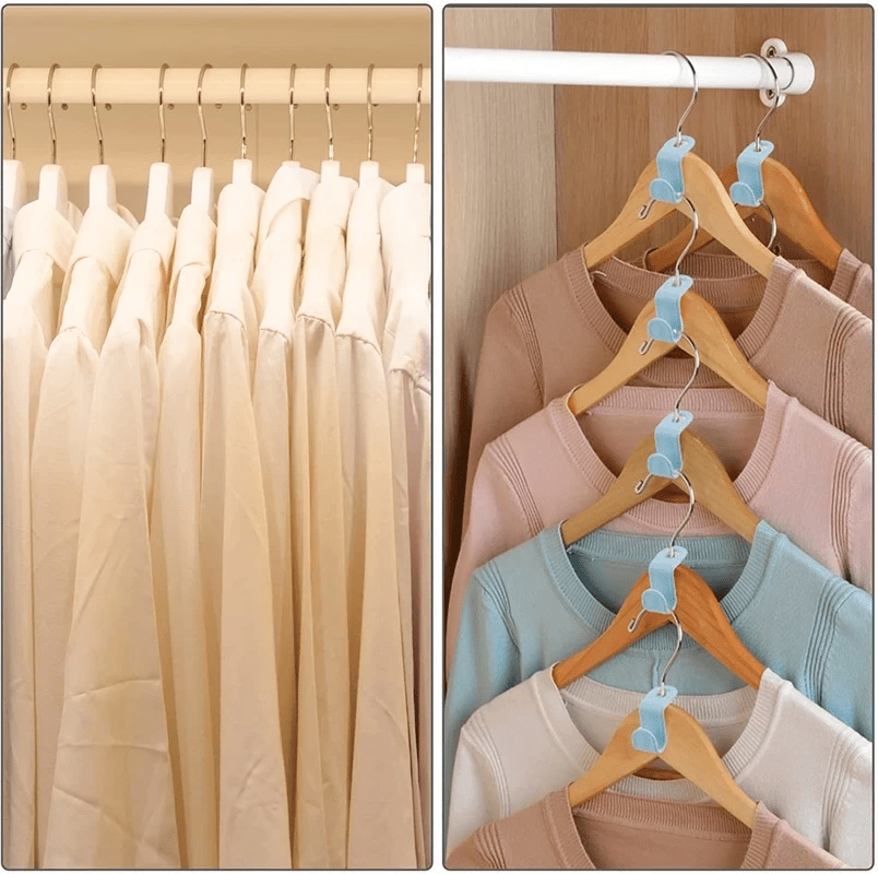 Clothes Hanger Connector Hooks for Space-Saving Closets