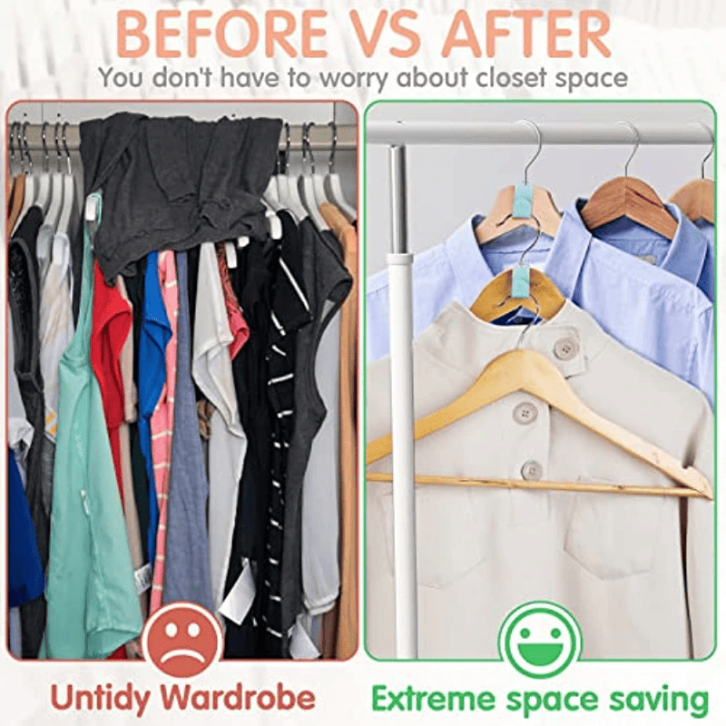 Clothes Hanger Connector Hooks for Space-Saving Closets