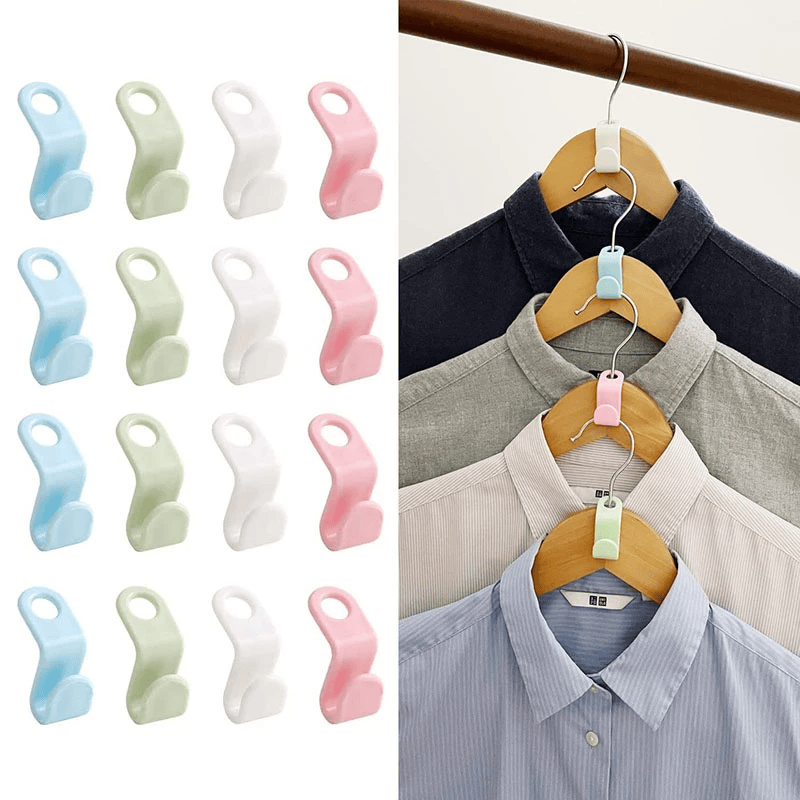 Clothes Hanger Connector Hooks for Space-Saving Closets