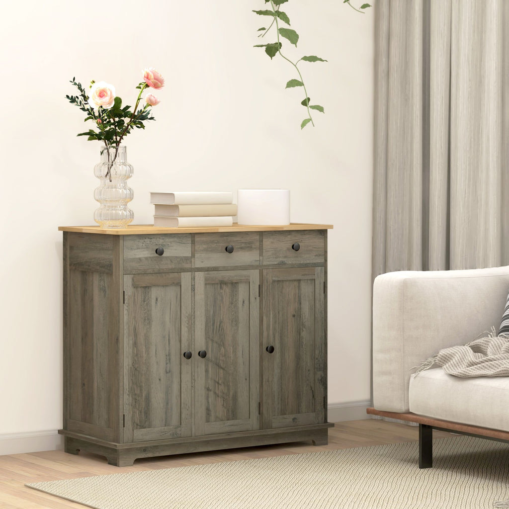 Storage Cabinet Sideboard, Large Kitchen Buffet Table with Multi Drawers & Adjustable
