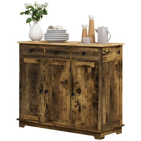 Storage Cabinet Sideboard, Large Kitchen Buffet Table with Muti Drawers & Adjustable
