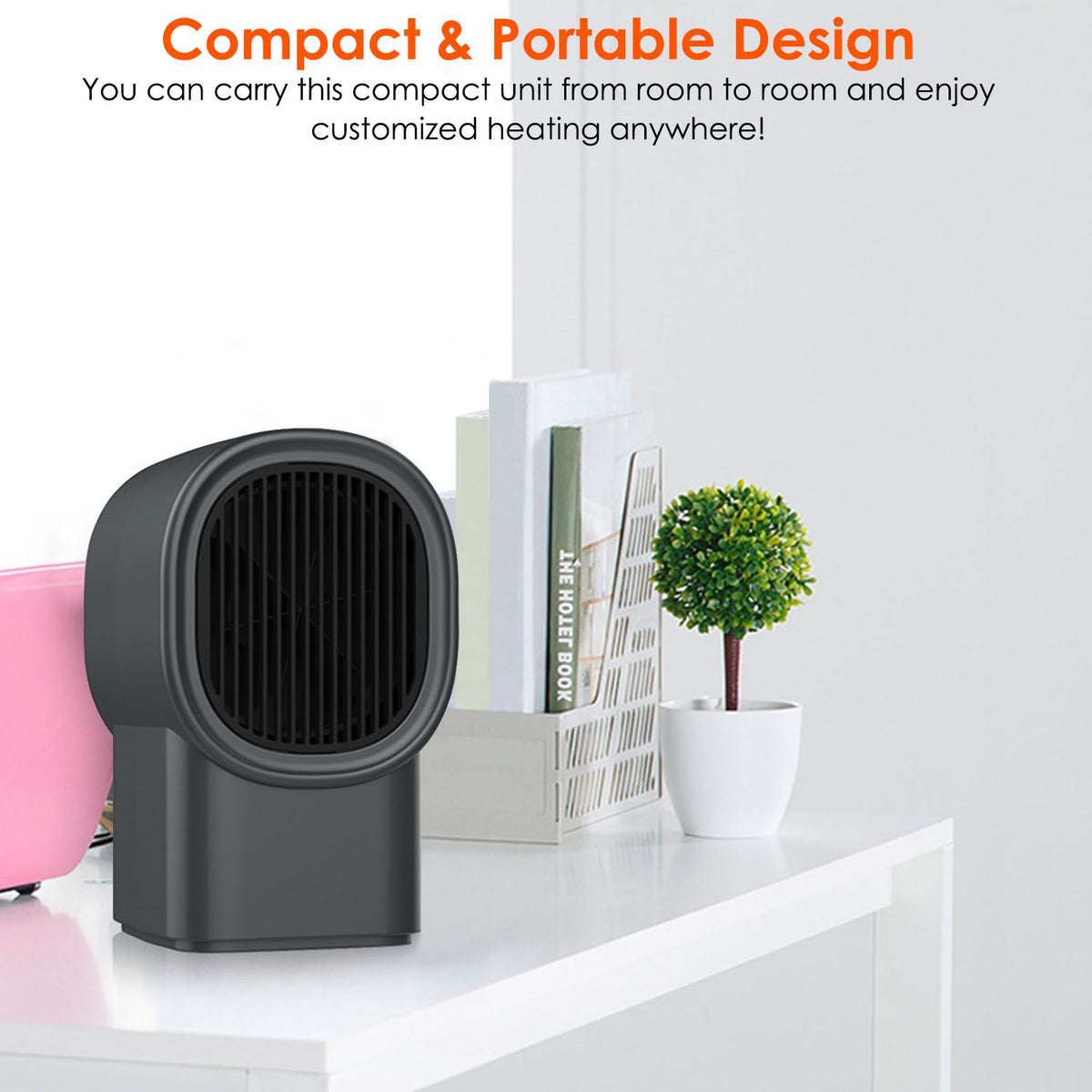 Compact Desktop Fan Heater for Home or Office