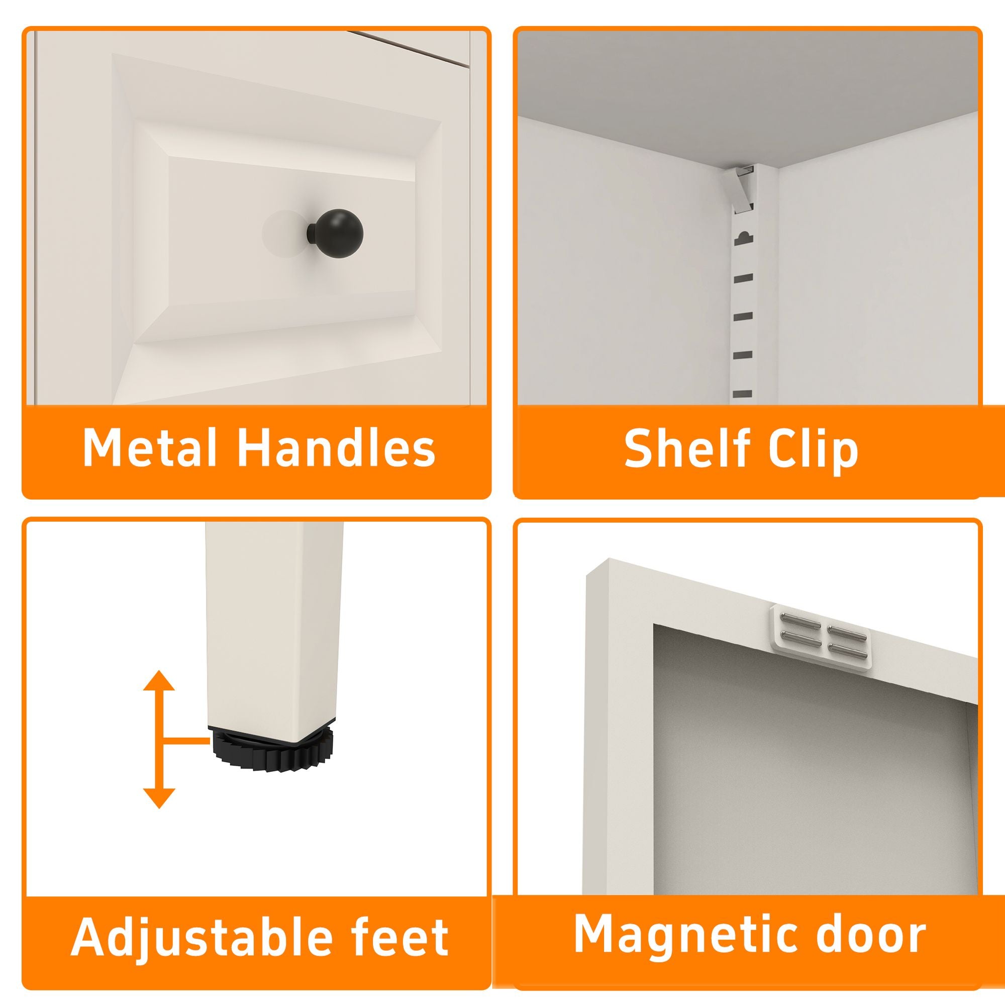 Freestanding Storage Cabinet with Drawers and Adjustable Shelves