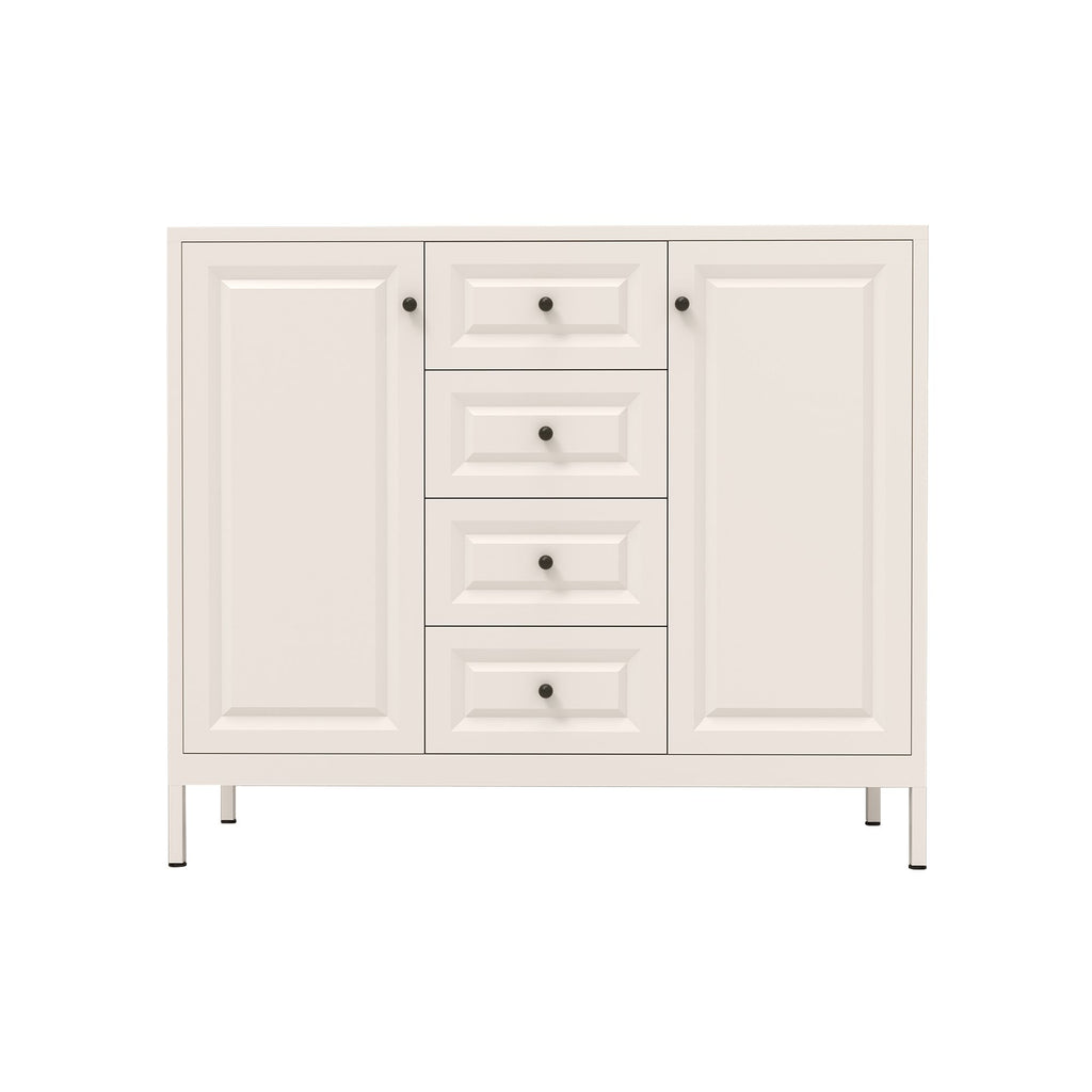 Freestanding Storage Cabinet with Drawers and Adjustable Shelves
