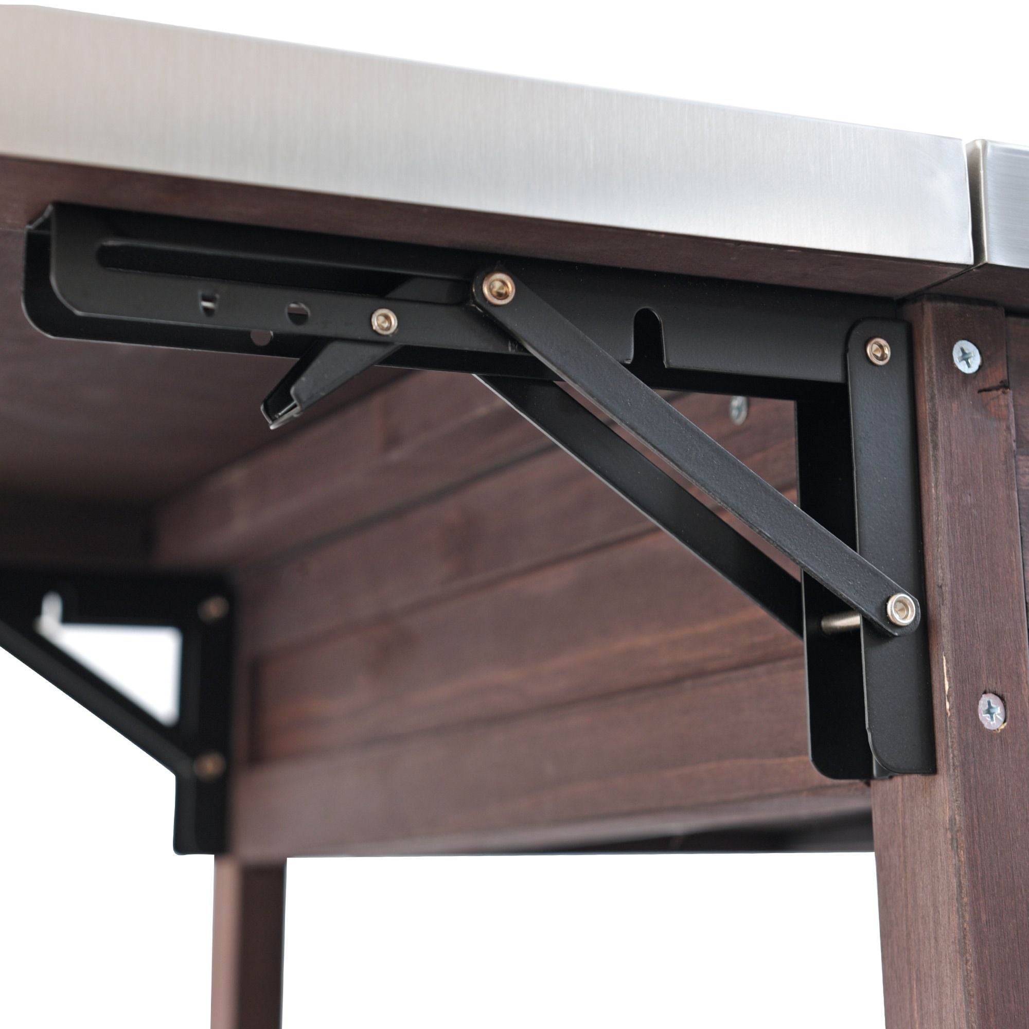 40.5- Outdoor Grill Cart with Stainless Steel Top and Drop Leaf