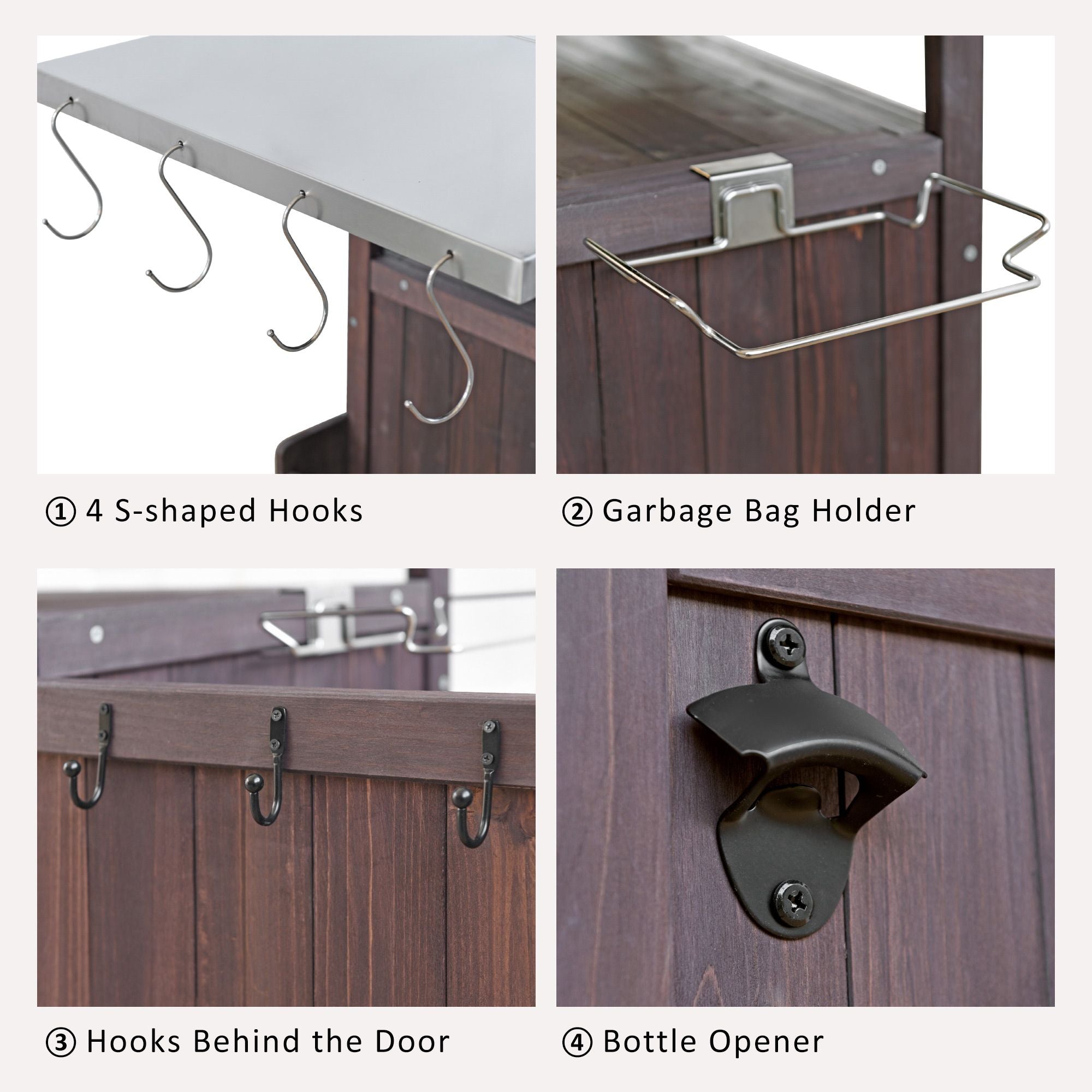 40.5- Outdoor Grill Cart with Stainless Steel Top and Drop Leaf