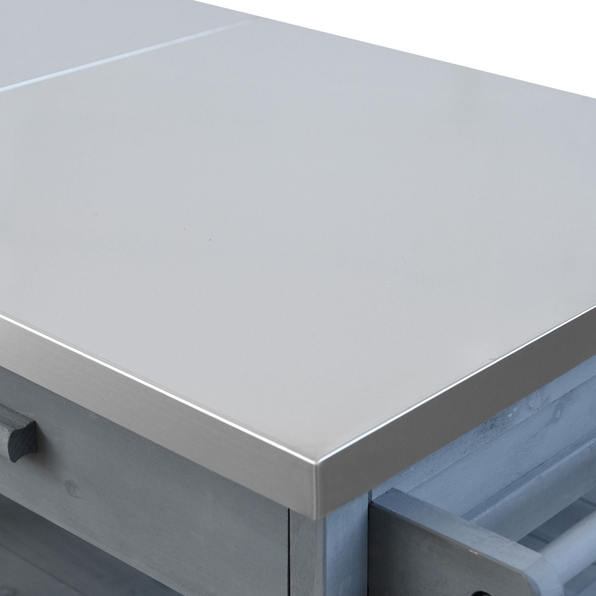 40.5- Outdoor Grill Cart with Stainless Steel Top and Drop Leaf