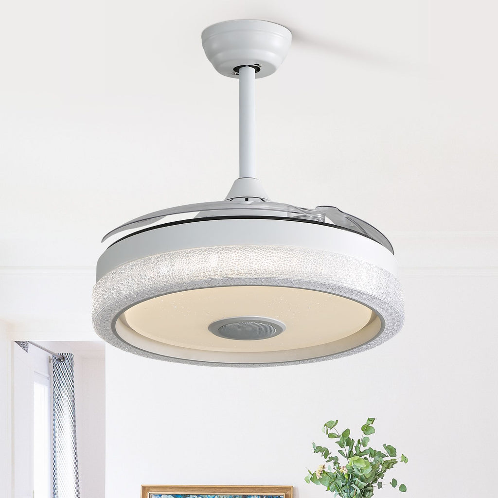 Modern Ceiling Fan with RGB Light and Bluetooth Audio