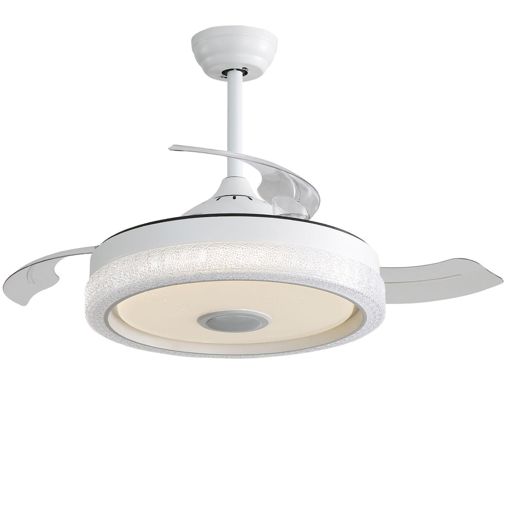 Modern Ceiling Fan with RGB Light and Bluetooth Audio