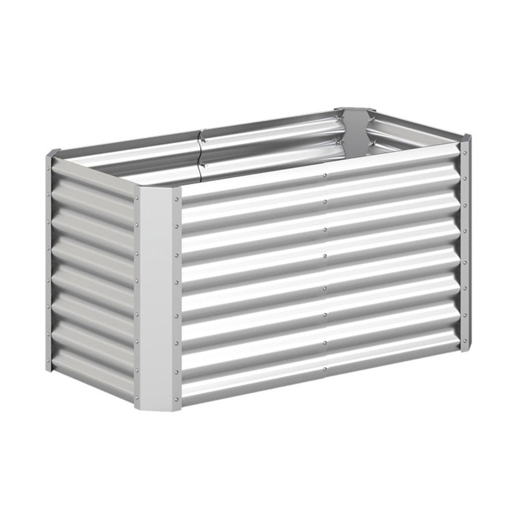 Spacious Galvanized Steel Raised Garden Bed for Vegetables, Herbs & Flowers