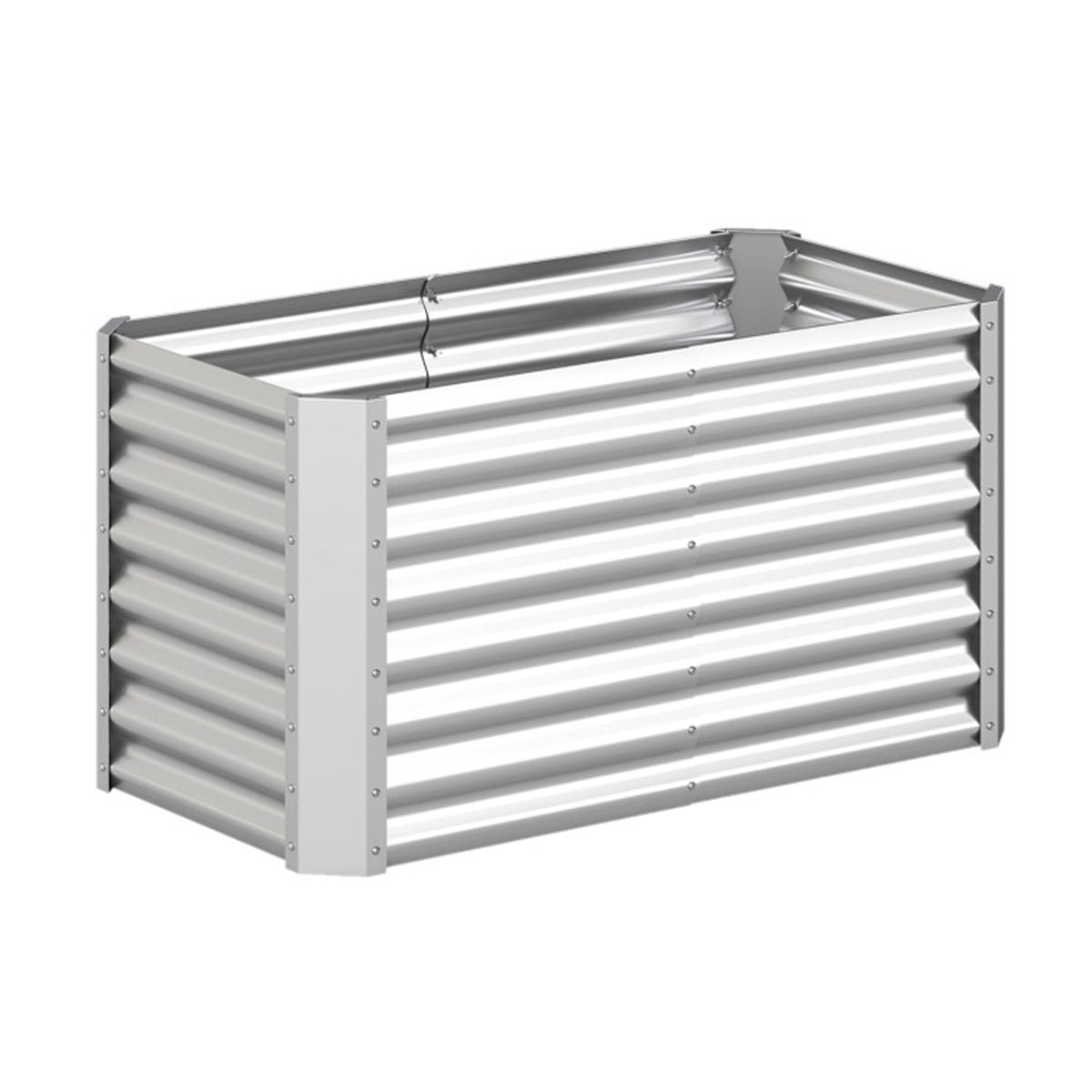 Spacious Galvanized Steel Raised Garden Bed for Vegetables, Herbs & Flowers
