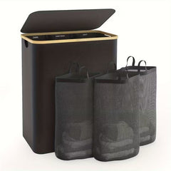 3-Section Laundry Sorter with Removable Bags and Pre-Sorted Labels