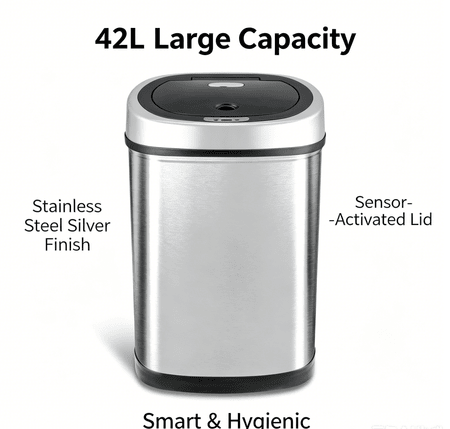 Touchless Sensor Trash Can with Adjustable Closing Delay