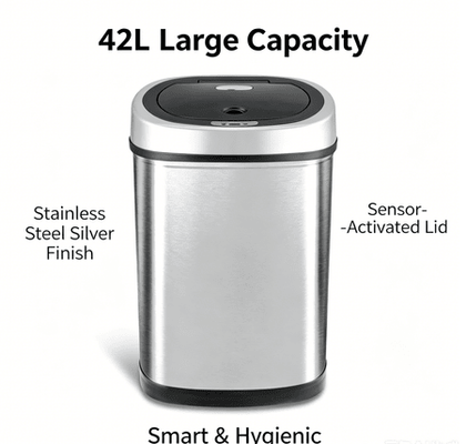 Touchless Sensor Trash Can with Adjustable Closing Delay