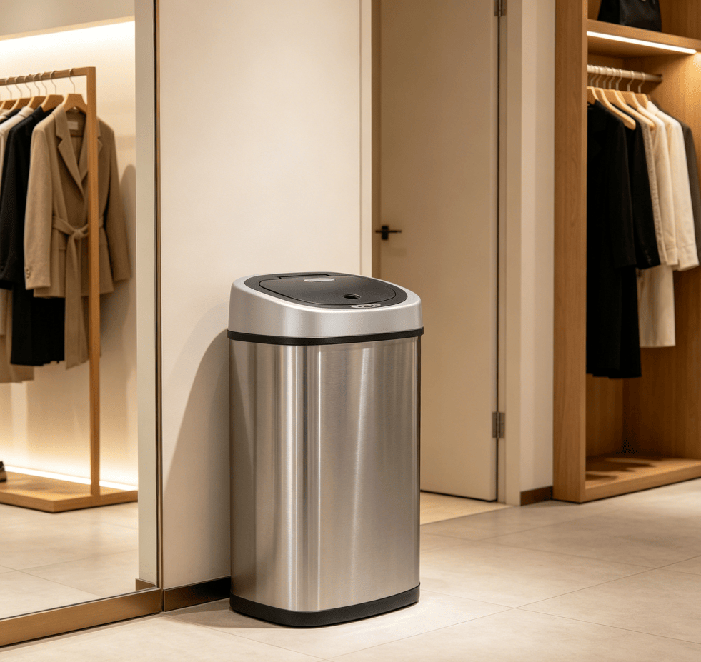 Touchless Sensor Trash Can with Adjustable Closing Delay
