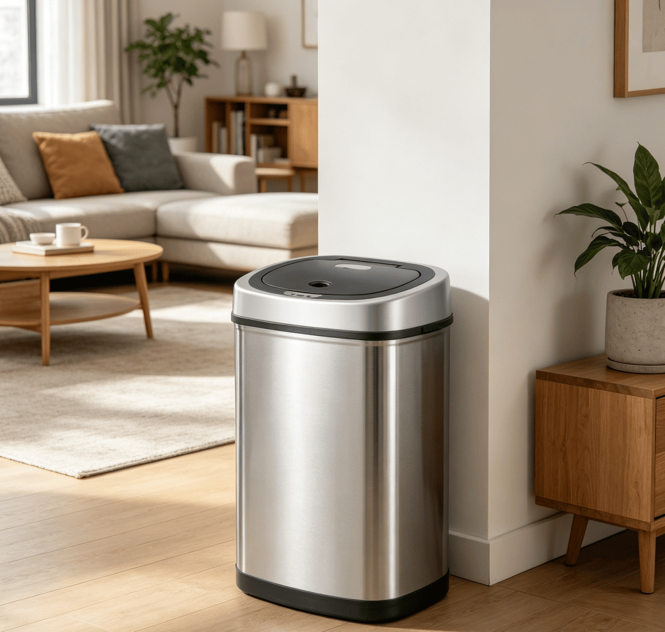Touchless Sensor Trash Can with Adjustable Closing Delay