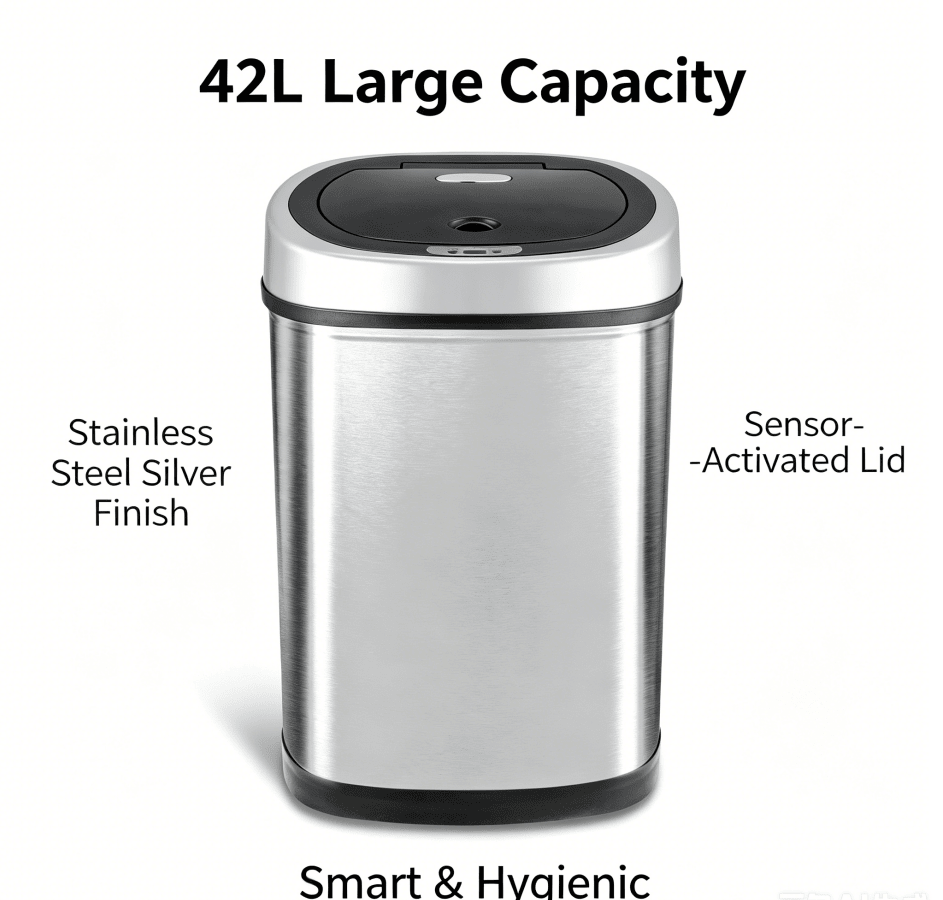 Touchless Sensor Trash Can with Adjustable Closing Delay