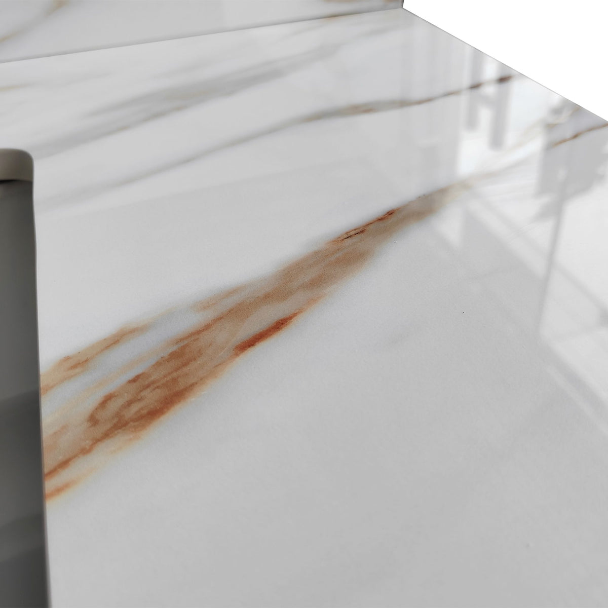 Carrara White Vanity Top with Center Sink and Backsplash