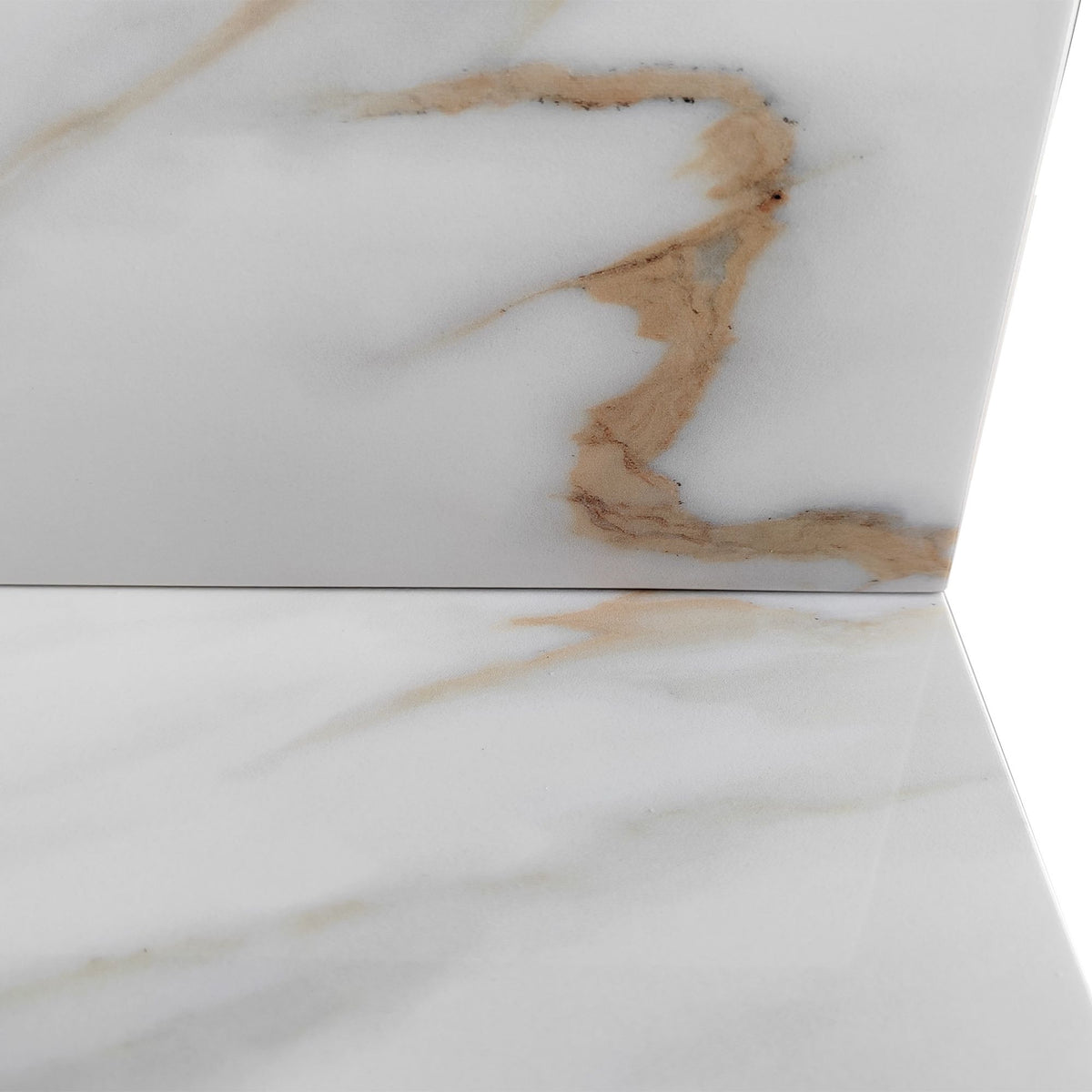 Carrara White Vanity Top with Center Sink and Backsplash