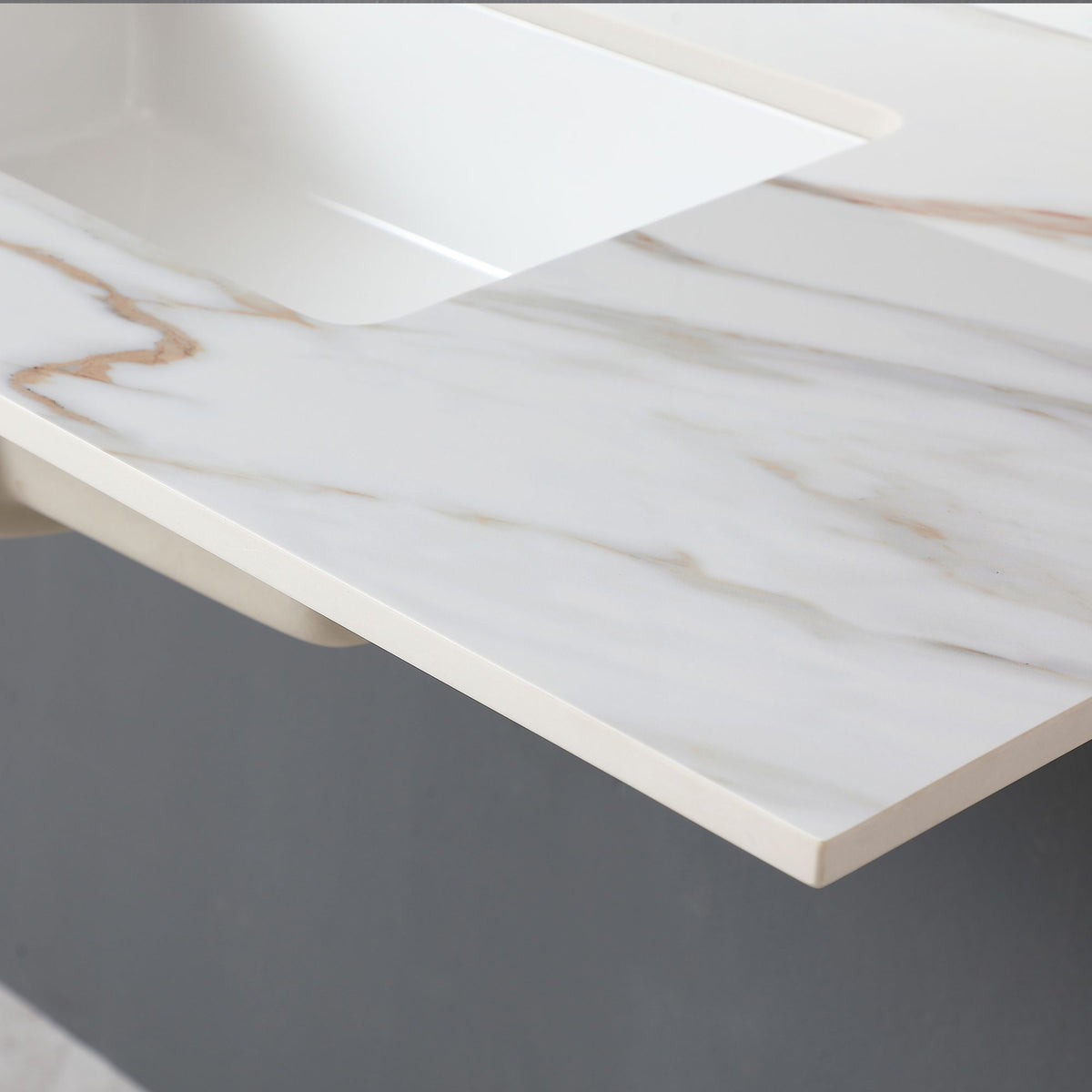 Carrara White Vanity Top with Center Sink and Backsplash
