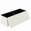 Folding Storage Ottoman with Divided Interior