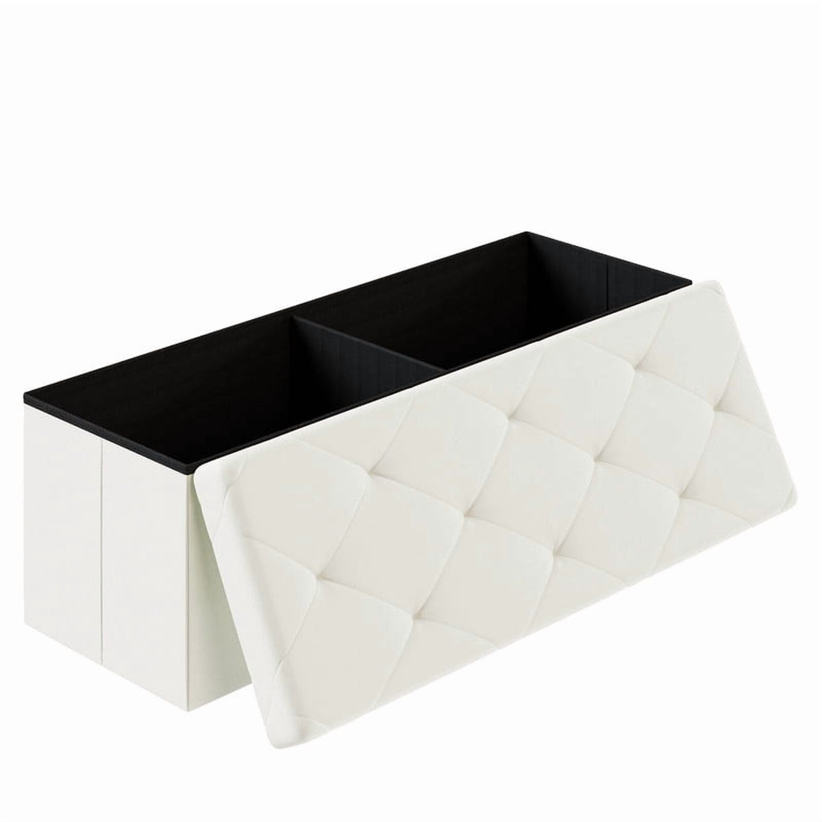 Folding Storage Ottoman with Divided Interior