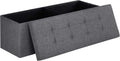 Large Folding Storage Ottoman Bench with Removable Divider