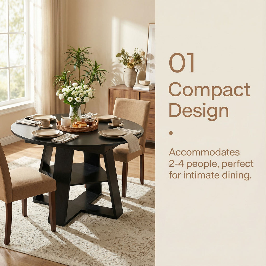 Modern Farmhouse Extendable Round-to-Oval Dining Table