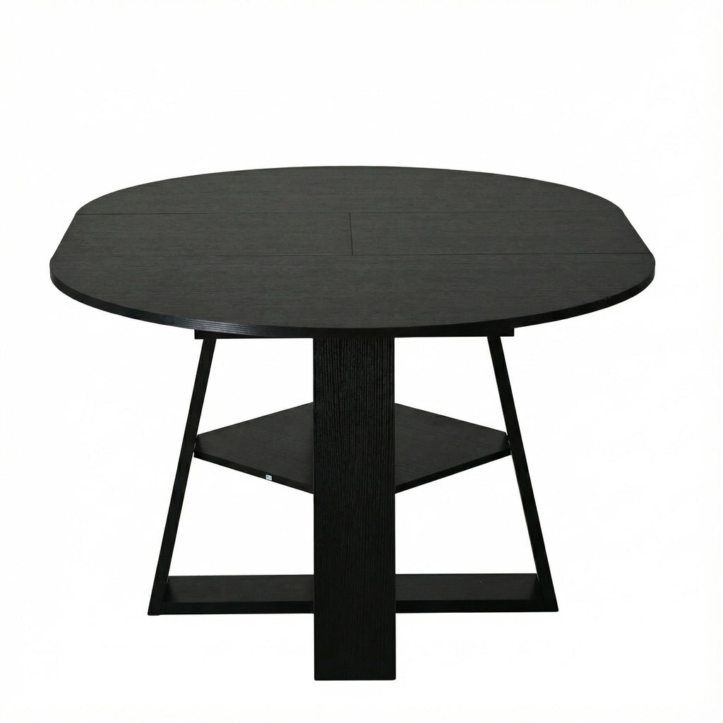 Modern Farmhouse Extendable Round-to-Oval Dining Table