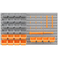Orange 44-Piece Wall-Mounted Pegboard Tool Organizer with Bins and Hooks