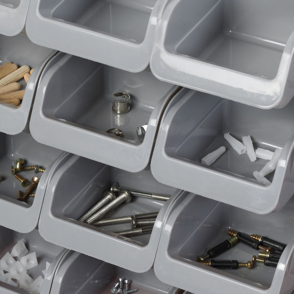 Orange 44-Piece Wall-Mounted Pegboard Tool Organizer with Bins and Hooks
