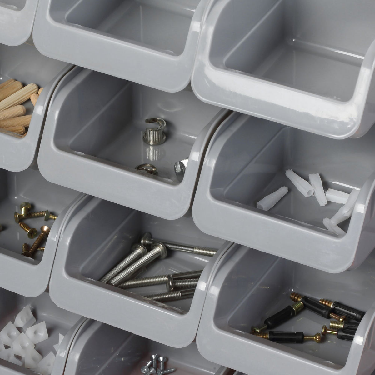 Orange 44-Piece Wall-Mounted Pegboard Tool Organizer with Bins and Hooks