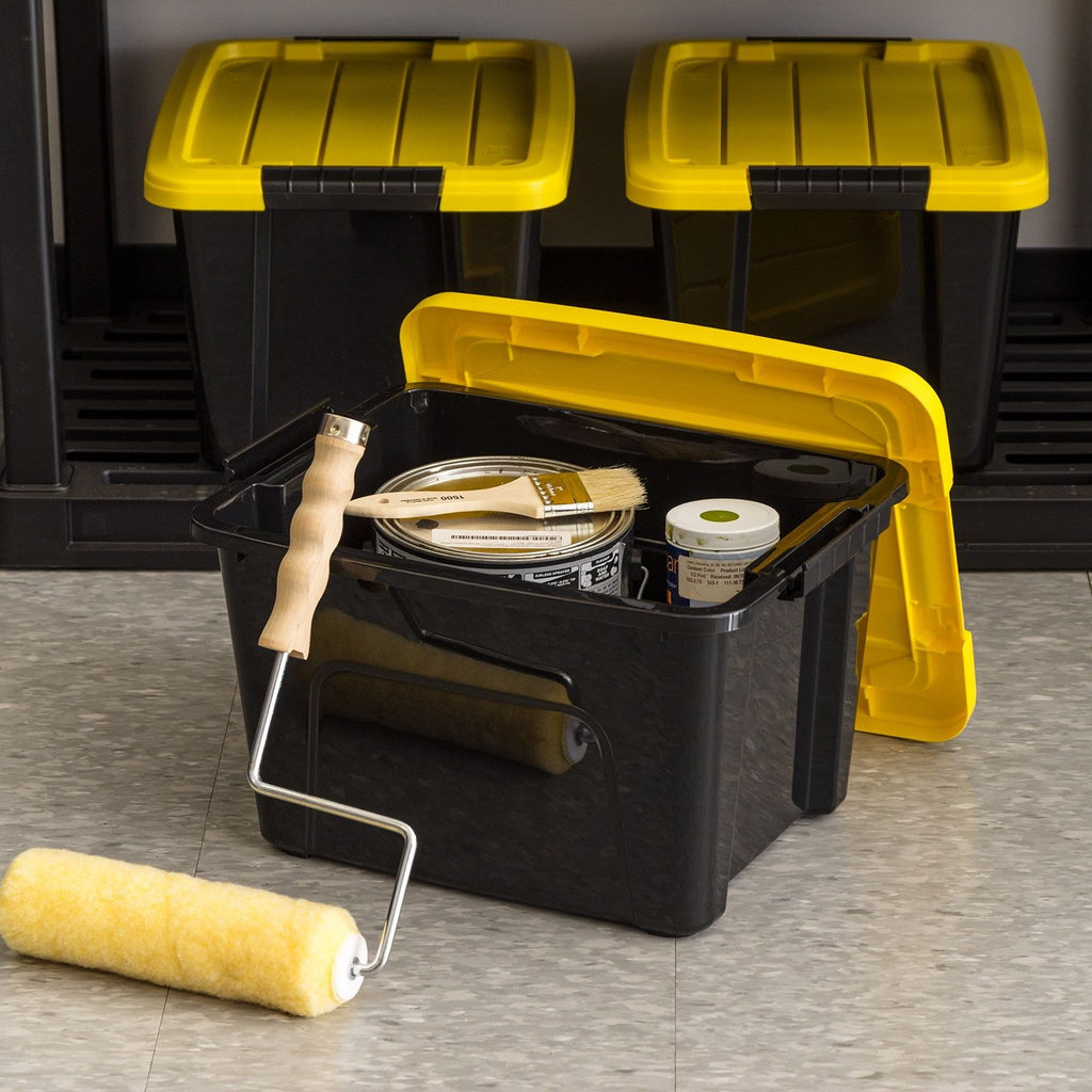 Stackable Storage Bins with Latching Lids, 4-Pack