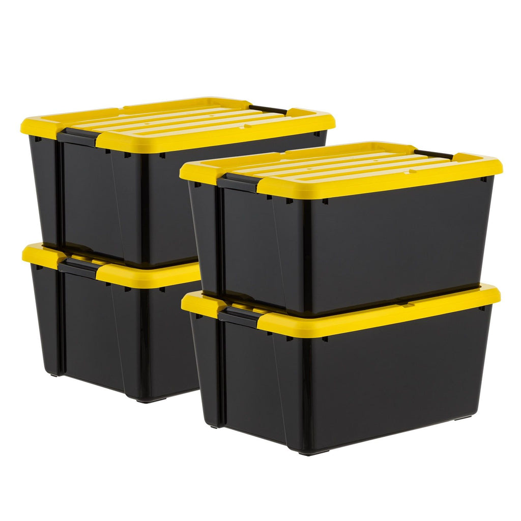 Stackable Storage Bins with Latching Lids, 4-Pack