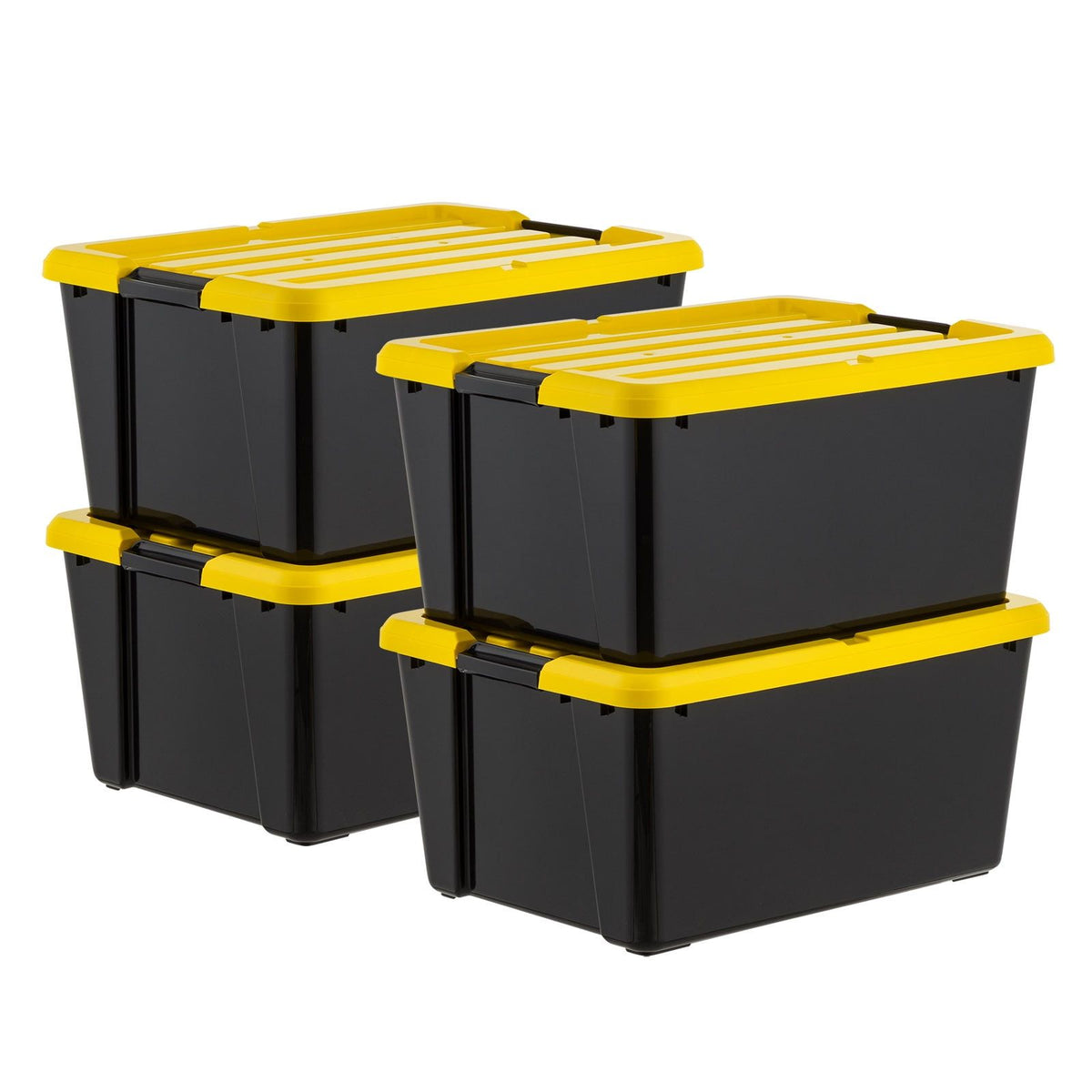 Stackable Storage Bins with Latching Lids, 4-Pack