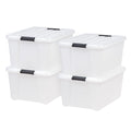 45 Qt Plastic Storage Bins with Lids – 4-Pack Stackable Organizer Totes