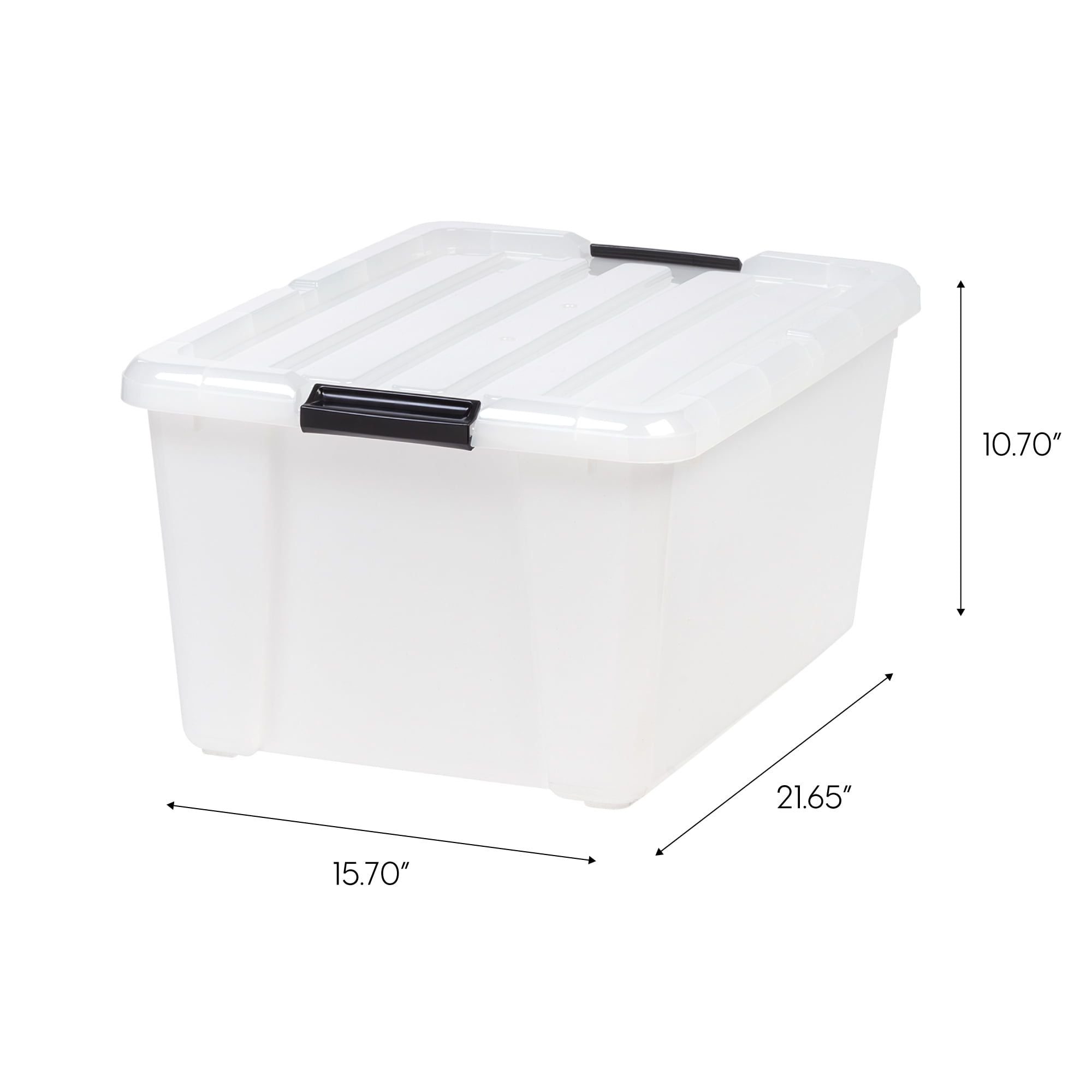 45 Qt Plastic Storage Bins with Lids – 4-Pack Stackable Organizer Totes