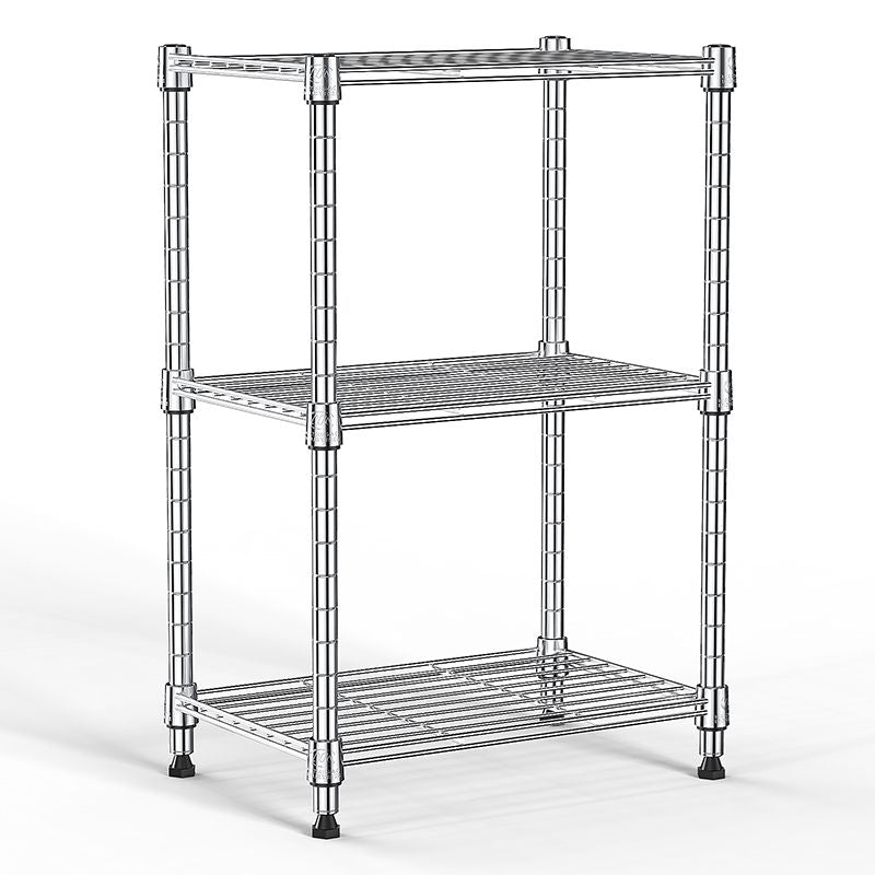 Adjustable 3-Tier Wire Storage Shelving Unit for Home and Office