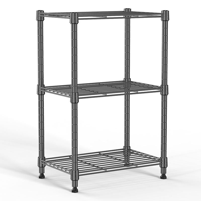 Adjustable 3-Tier Wire Storage Shelving Unit for Home and Office