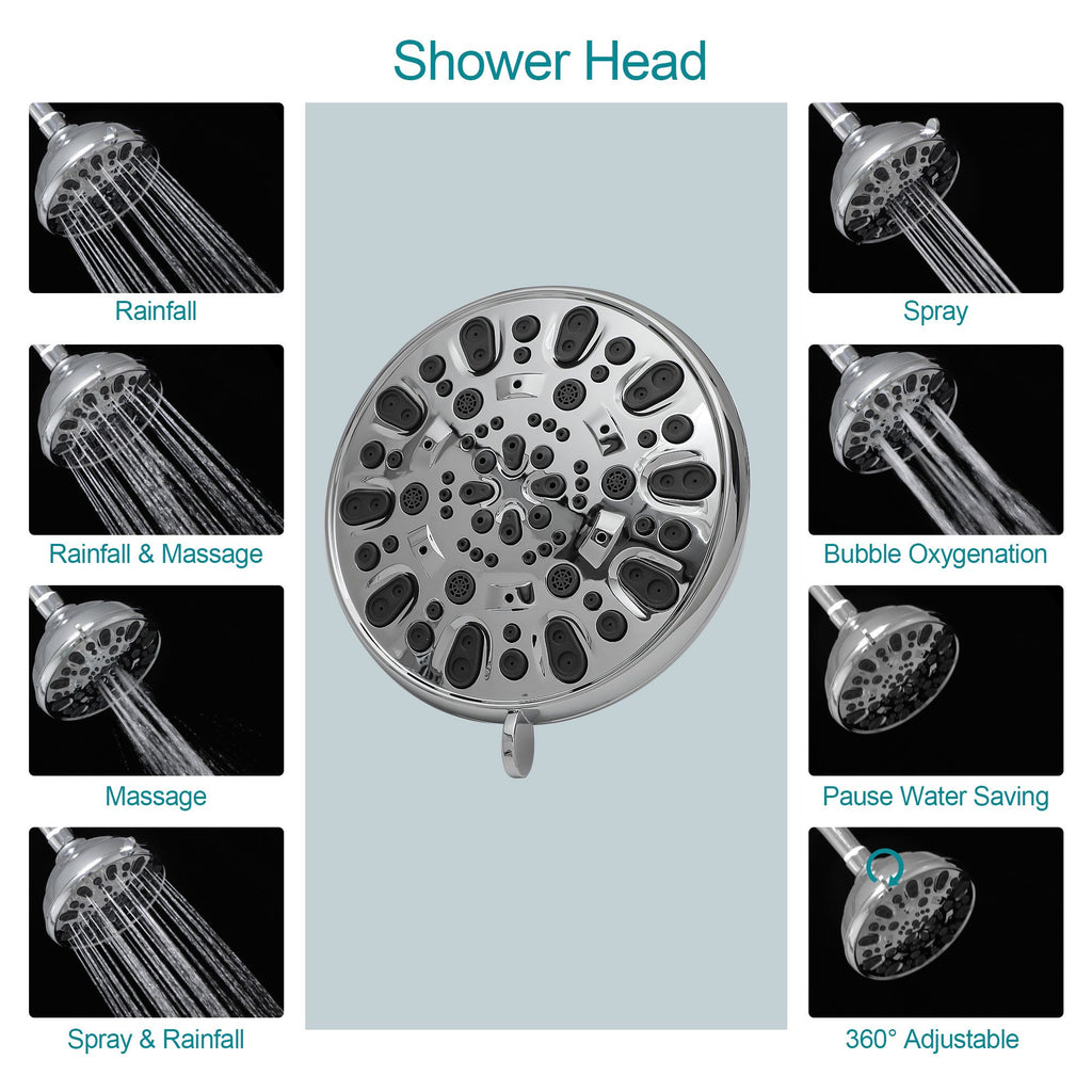 Dual Shower Head and Handheld Set with Slide Bar