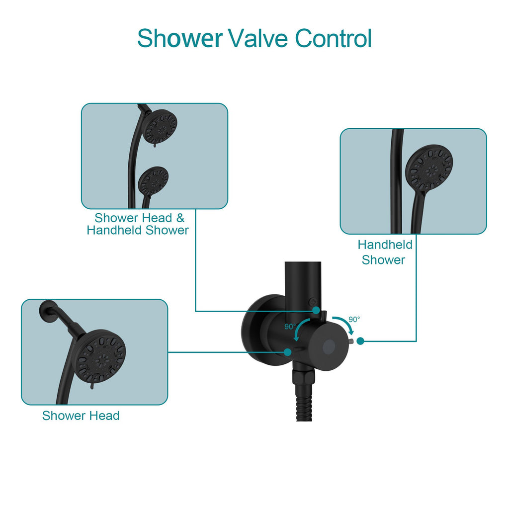 Dual Shower Head and Handheld Set with Slide Bar