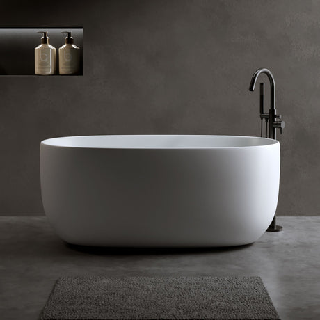 Modern Matte White Freestanding Soaking Tub