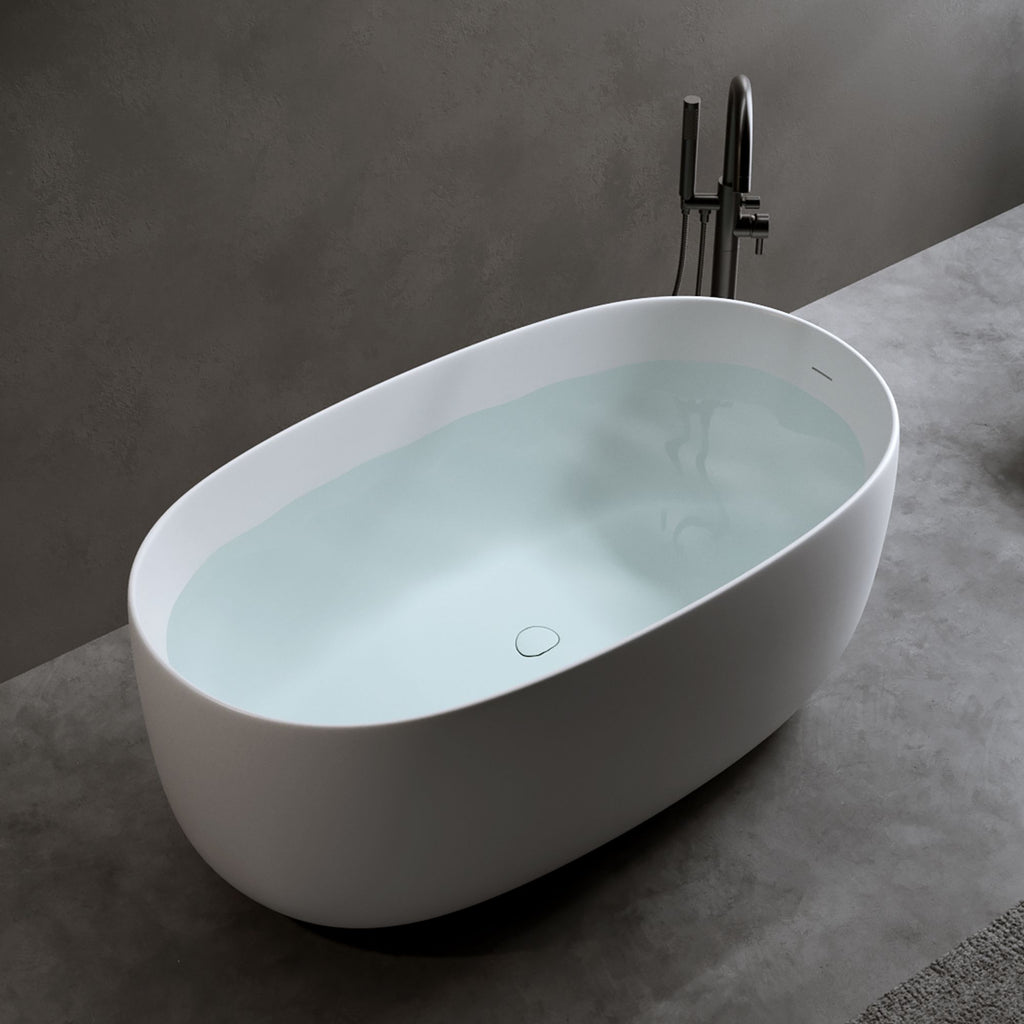 Modern Matte White Freestanding Soaking Tub