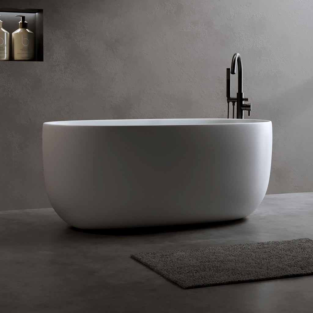 Modern Matte White Freestanding Soaking Tub