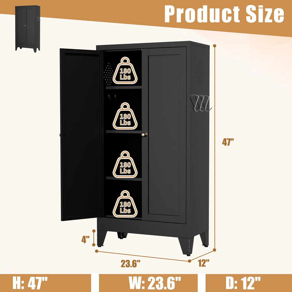 Freestanding Pantry Cabinet with Flexible Storage