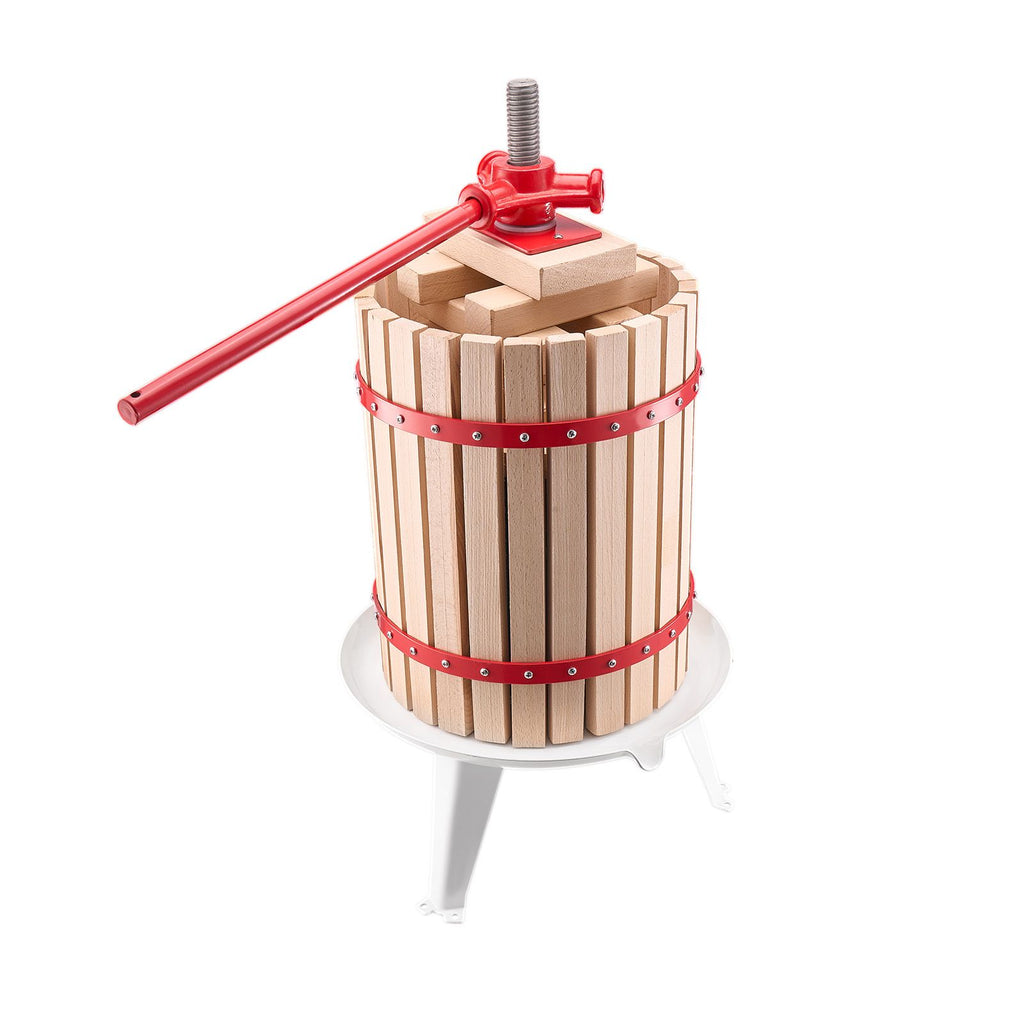 Premium 4.75 Gallon Fruit Wine Press - Solid Beechwood, Manual Juice Maker for Cider, Apple, Grape
