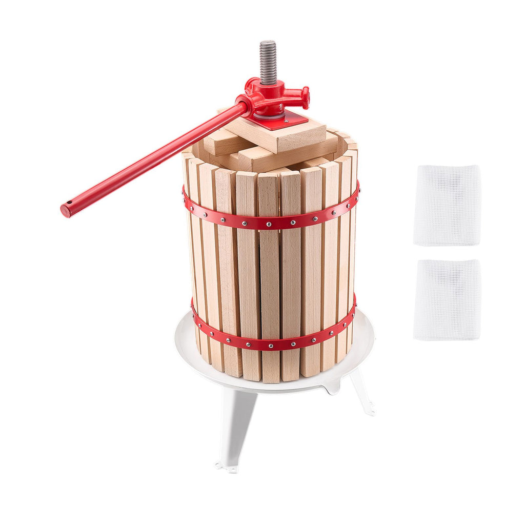 Premium 4.75 Gallon Fruit Wine Press - Solid Beechwood, Manual Juice Maker for Cider, Apple, Grape