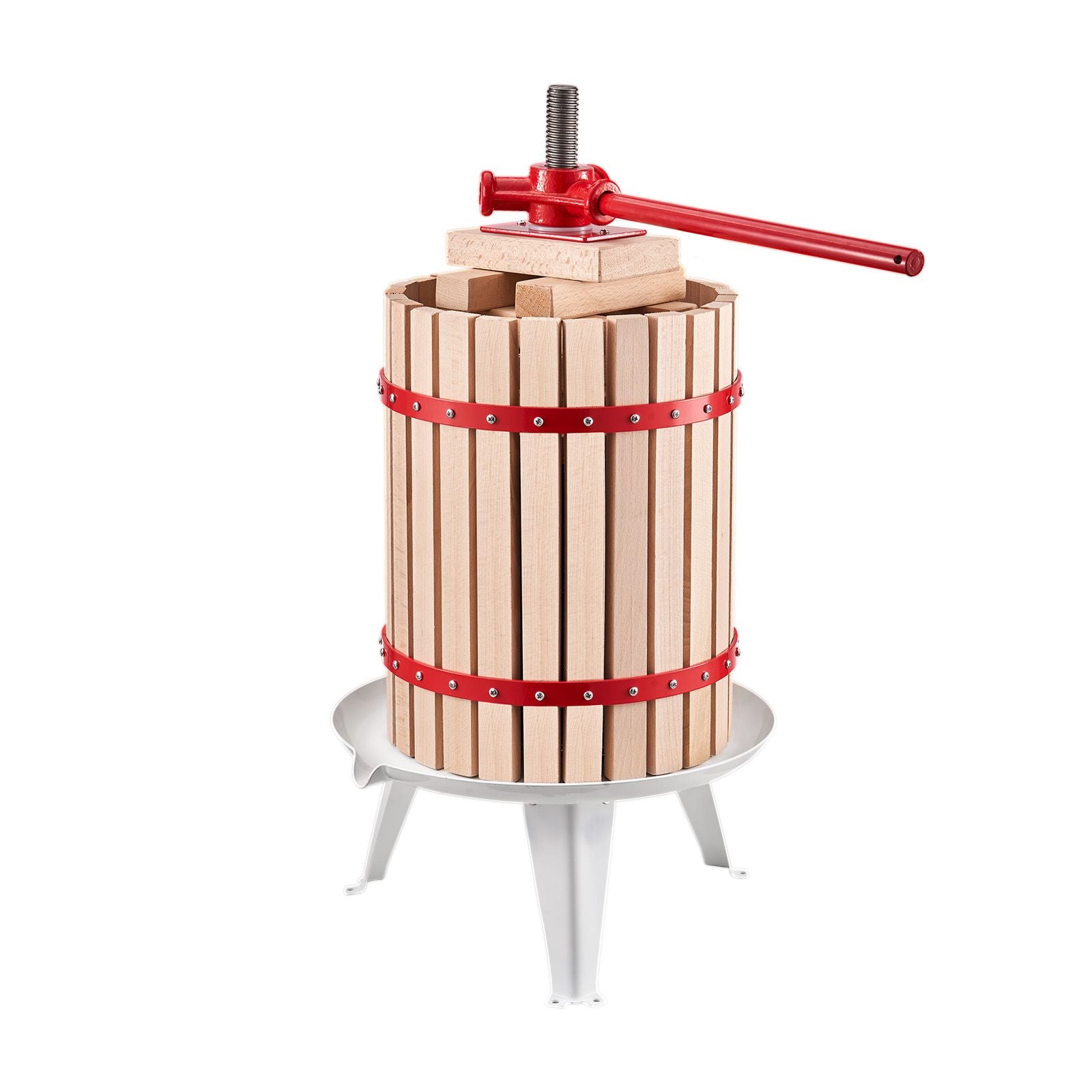 Premium 4.75 Gallon Fruit Wine Press - Solid Beechwood, Manual Juice Maker for Cider, Apple, Grape